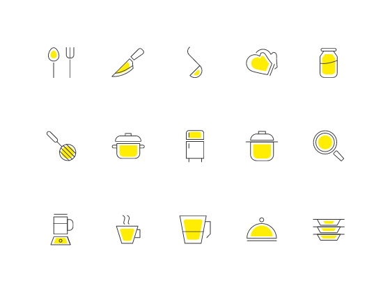 30個廚房用具餐具-家庭用品ICON圖标