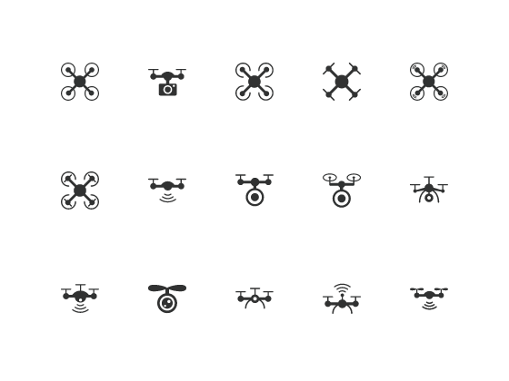 20個航拍無人機簡約版ICON圖标