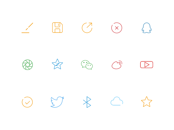 21個分享類線性扁平化ICON圖标
